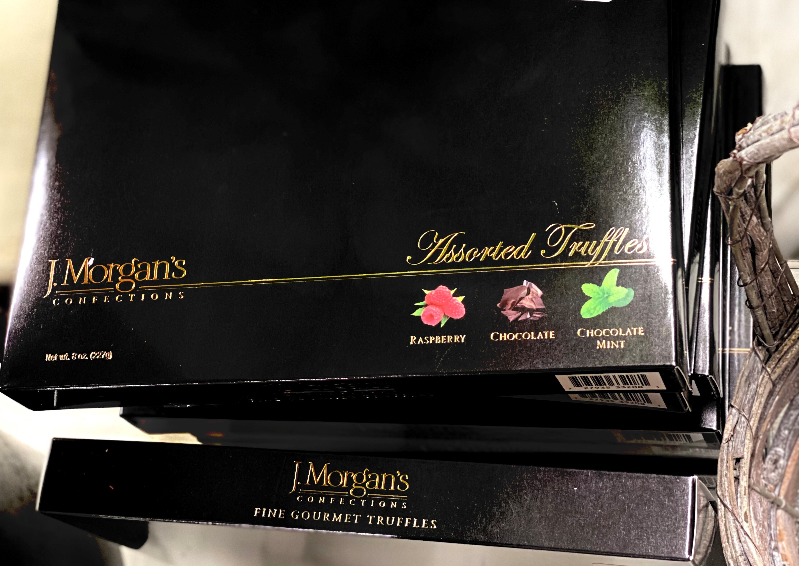 J. Morgan's Collections Assorted Truffles Box (Raspberry, Chocolate, Chocolate Mint)